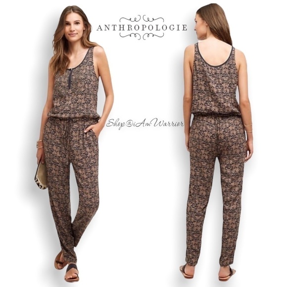 Anthropologie {Tiny} beaded high waisted jumpsuit *shop@iamwarrior - Picture 1 of 8